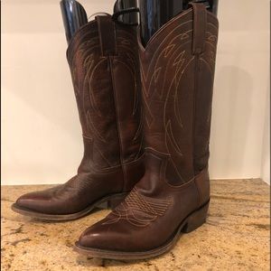 Frye Billy Pull On leather Cowboy Boots Brown sz 6